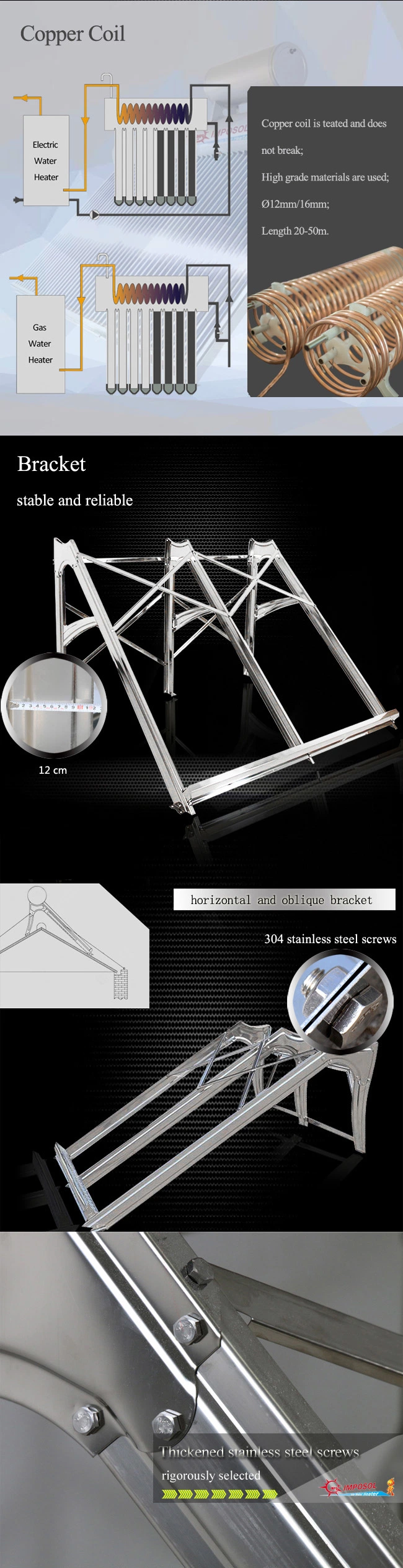 Laser-Welding Process Solar Heater with Ce&RoHS, Rooftop Solar Heater