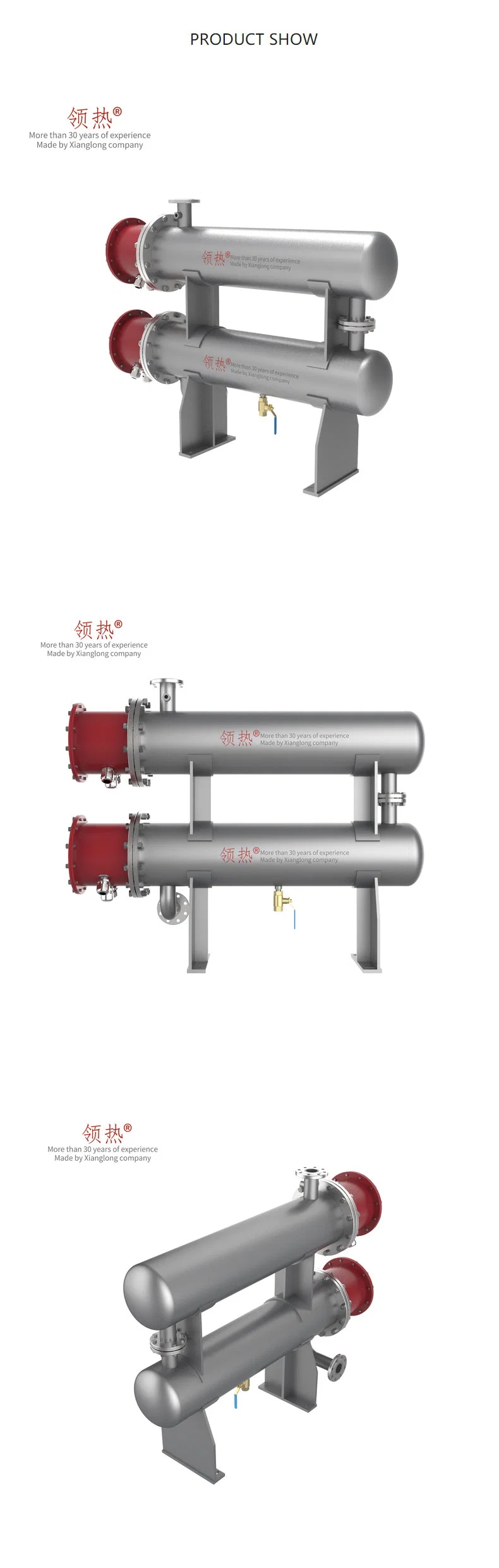 Horizontal Lubricating Oil Liquid Pipeline Circulation Process Inline Heater for Industrial